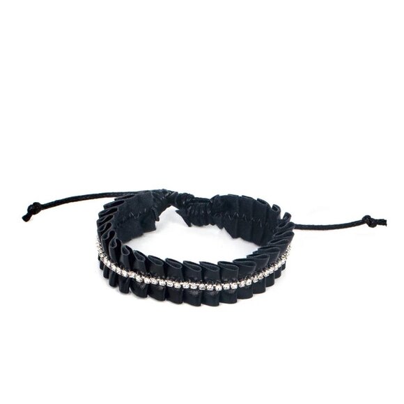 Paparazzi Jewelry Accessories - Pretty, Pretty PLEATS - Black Bracelet - Vintage - Picture 2 of 4